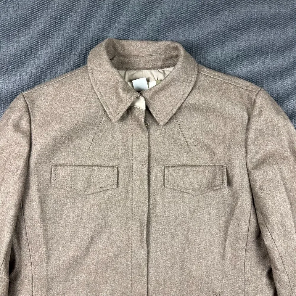 Jcrew Jacket Womens Medium Caramel Brown Full Zip Wool Blend Bomber‎ Career